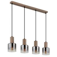 HÄNGELEUCHTE Exkl. 4xE27, 40W - Klar/Chromfarben, Design, Glas/Kunststoff (78/12/150cm) - Globo
