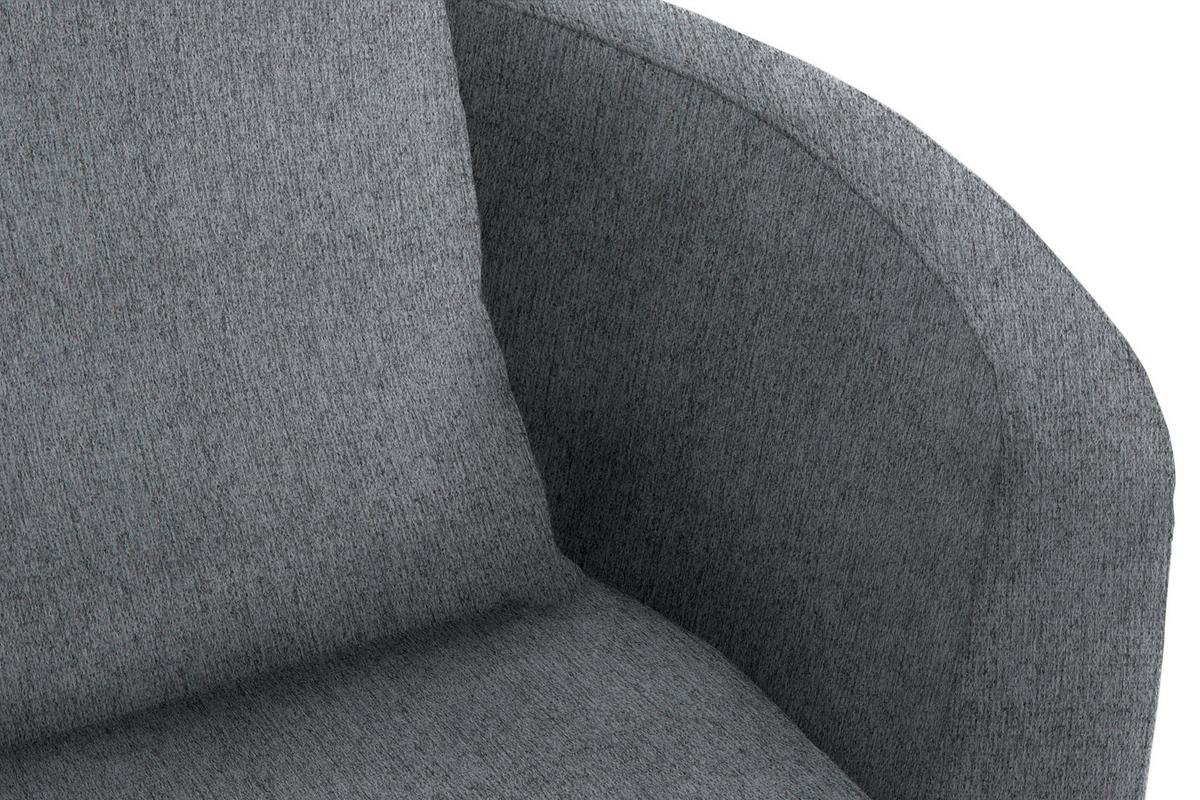 Polstersessel Pina Hellgrau Chenille - Hellgrau/Schwarz, Design, Textil (81/74/81cm) - Livetastic