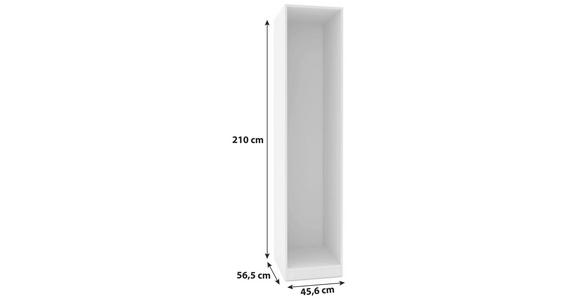 Kleiderschrankkorpus 46cm Unit Weiß - Weiß, MODERN, Holzwerkstoff (45,6/210/56,5cm) - Ondega