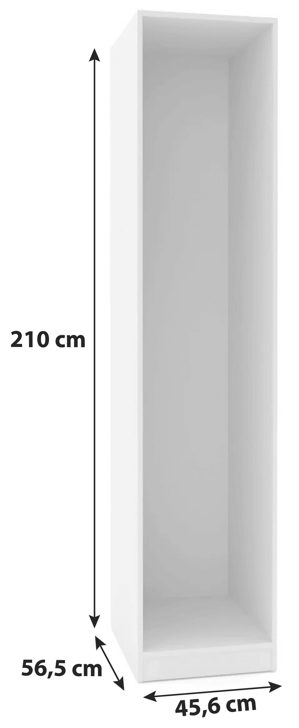 KORPUS ŠATNÍ SKŘÍNĚ UNIT - bílá, Moderní, kompozitní dřevo (45,6/210/56,5cm) - Ondega