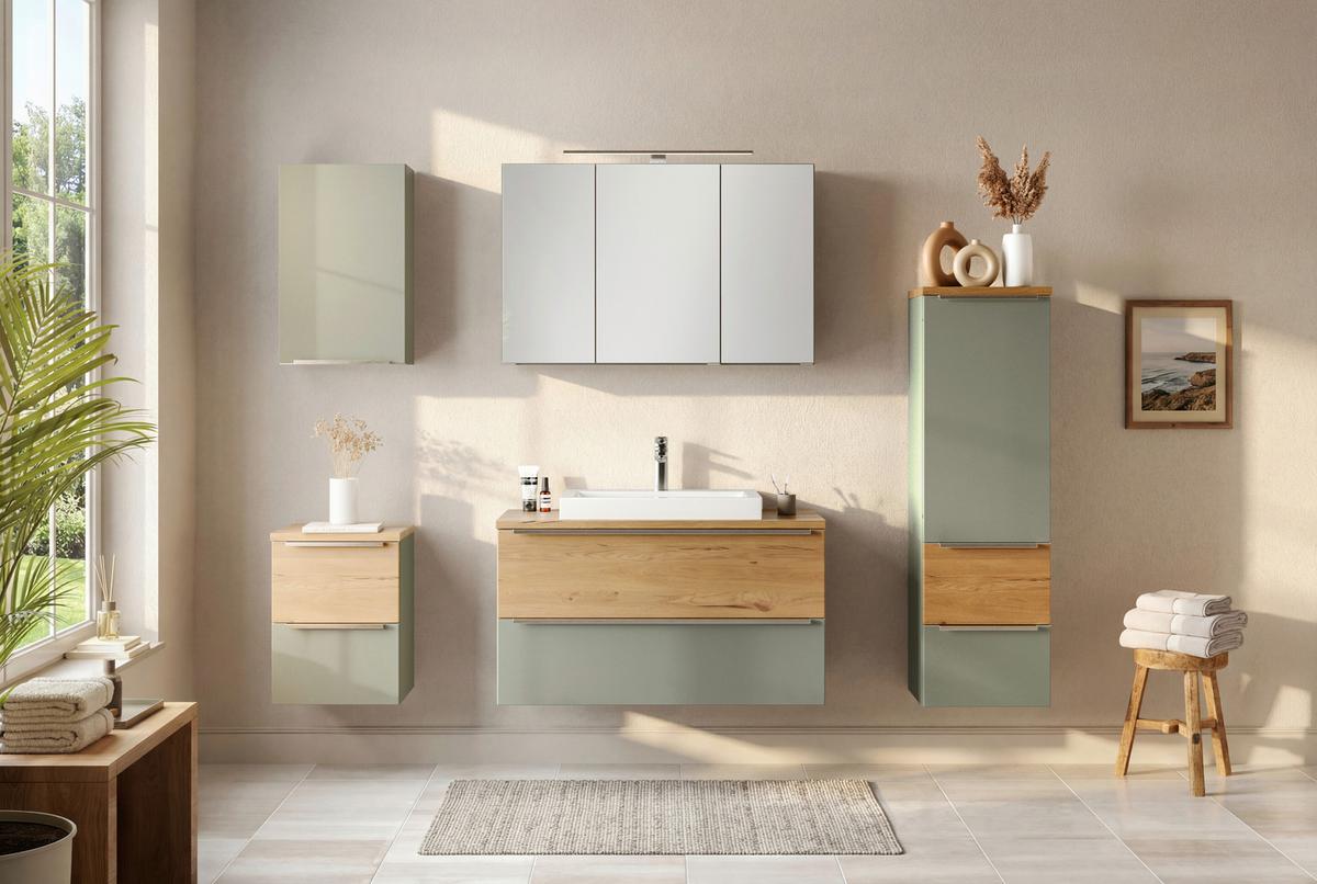Unterschrank Verona Schilfgrün/Wildeiche B: 40cm - Schilfgrün/Wildeiche, Trend, Holzwerkstoff (40/54/35cm) - Held