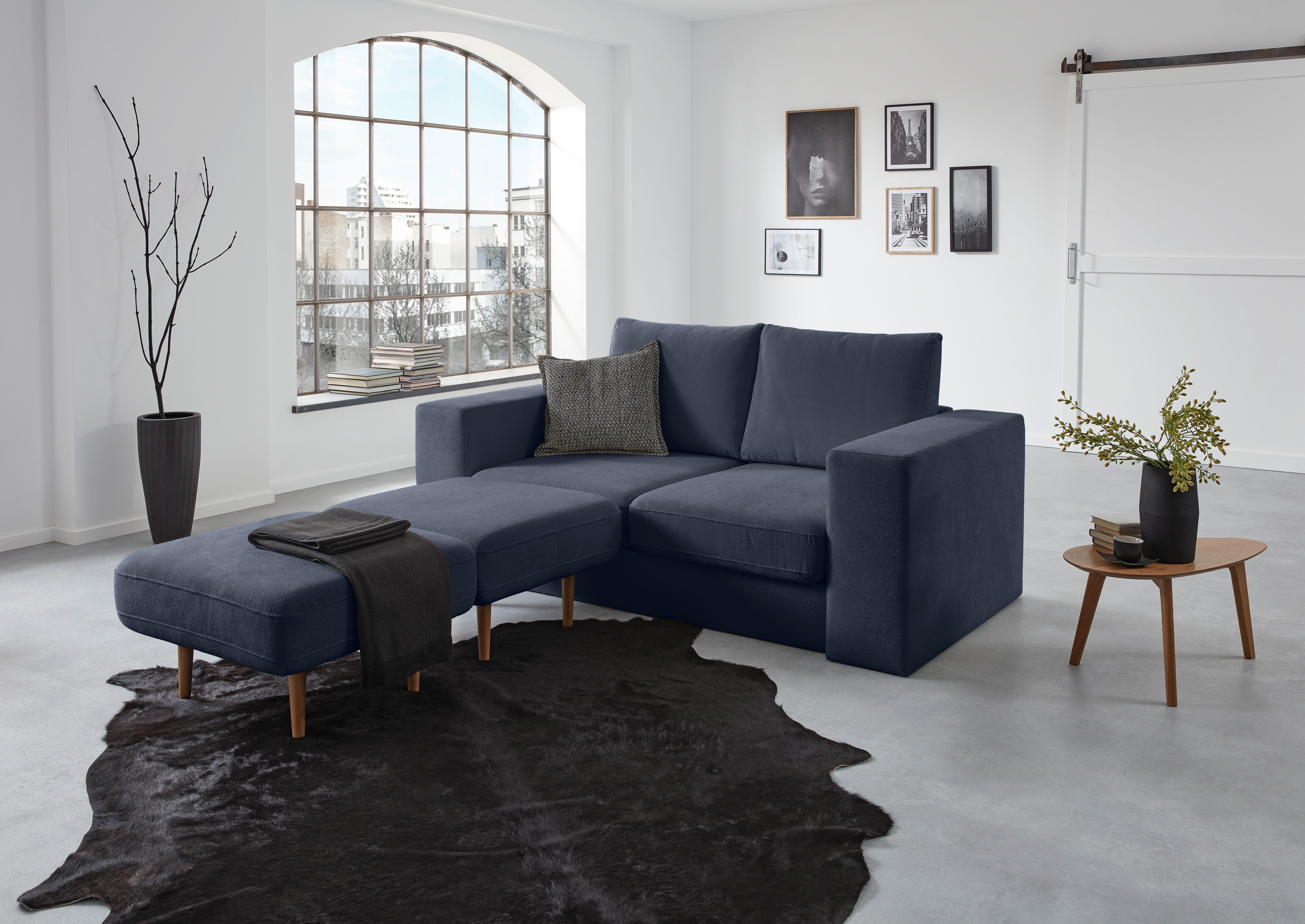 2,5-sitzer Looks V-1 - Eichefarben/Dunkelblau, Design, Textil (192/96/107cm) - LOOKS by W.Joop