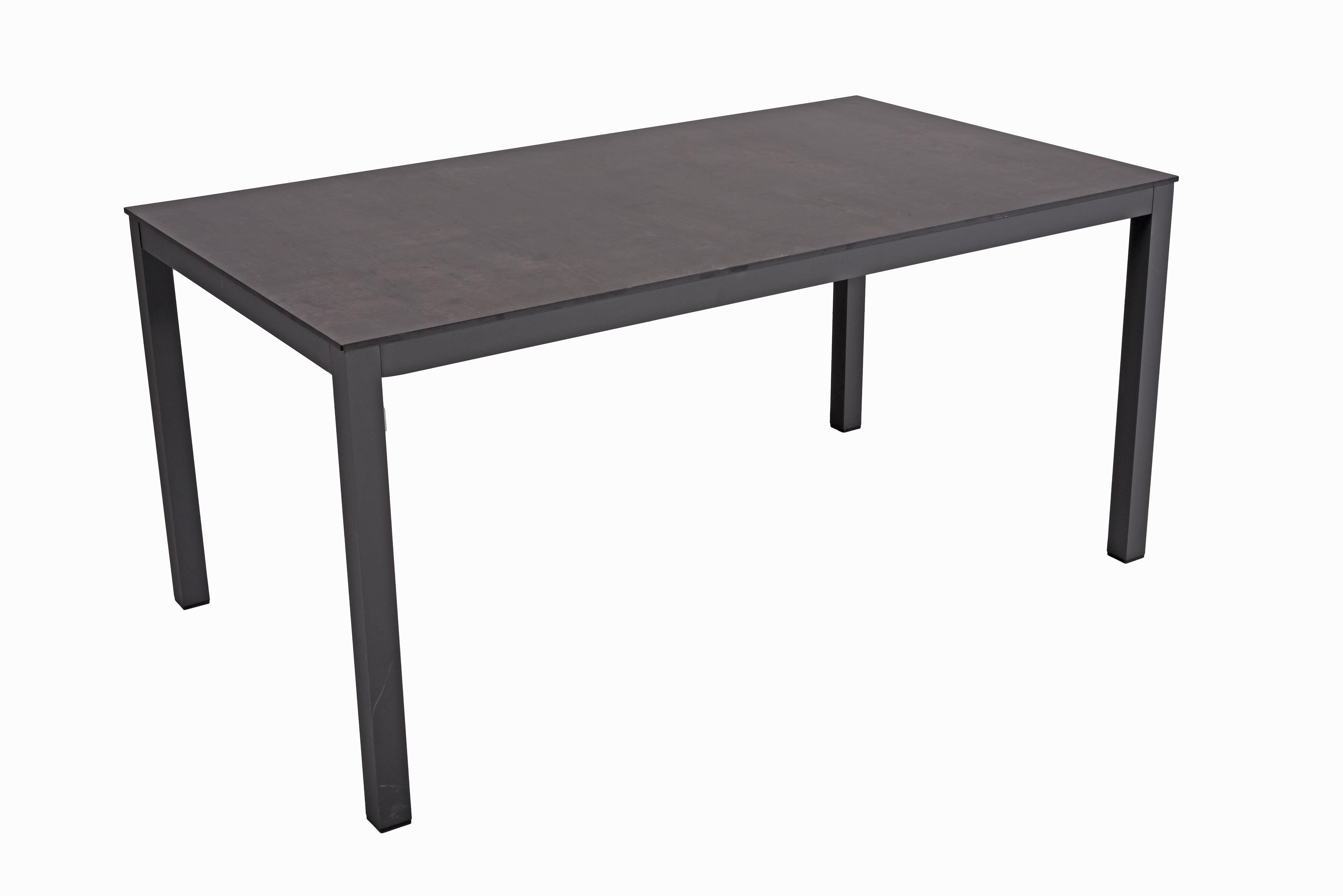 Gartentisch Sophia - Anthrazit, Basics, Kunststoff/Metall (158/90/74cm) - Gardenson