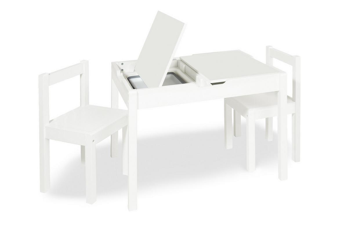 Kindersitzgruppe Holz Weiß 3-teilig - Weiß, Basics, Holz (65/47/50cm) - Pinolino