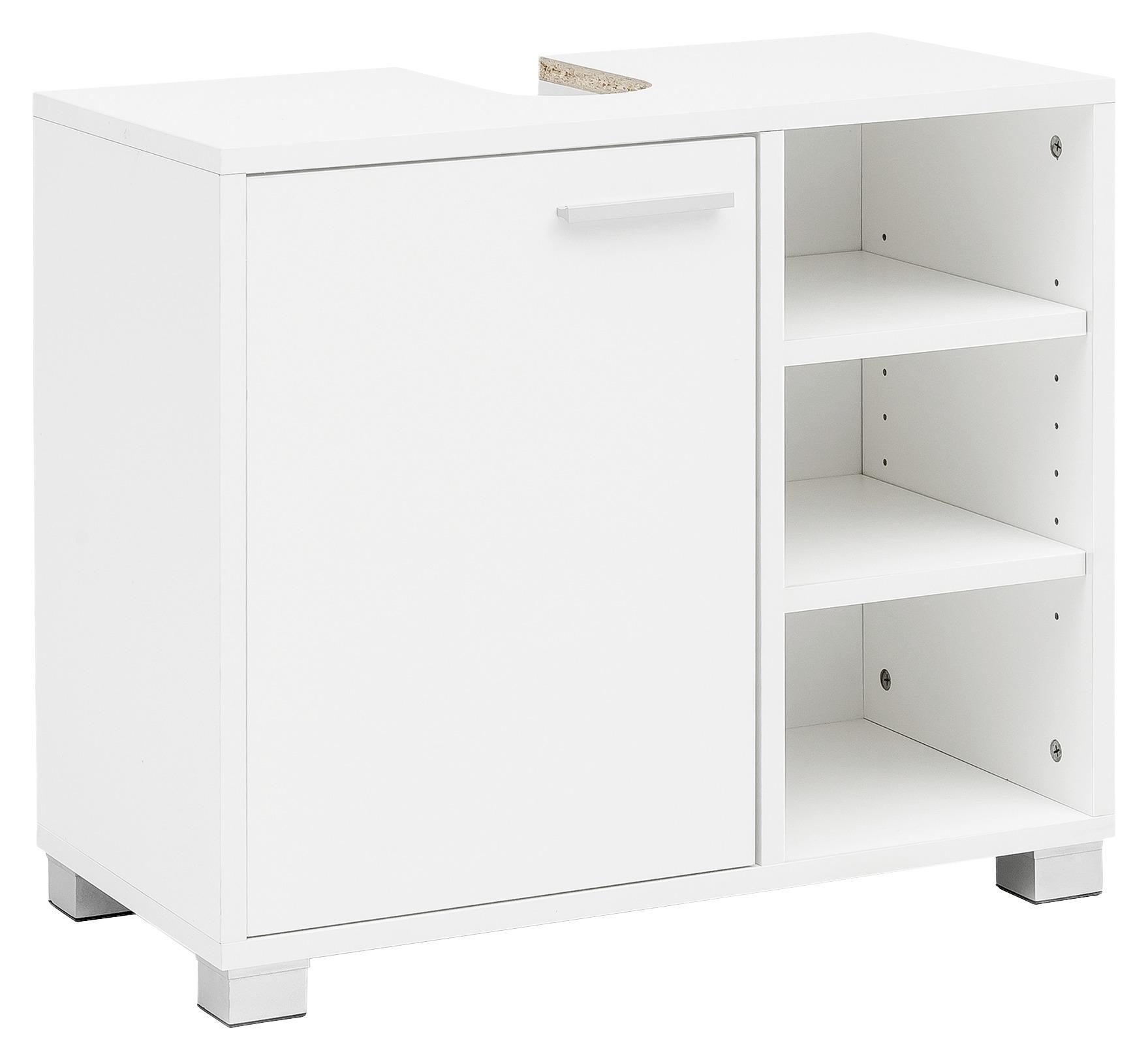 Waschbeckenunterschrank B: 60 cm Weiß