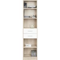 Regál v dekore dub San Remo/biela - biela/farba duba, drevo/kompozitné drevo (47/197/38cm)