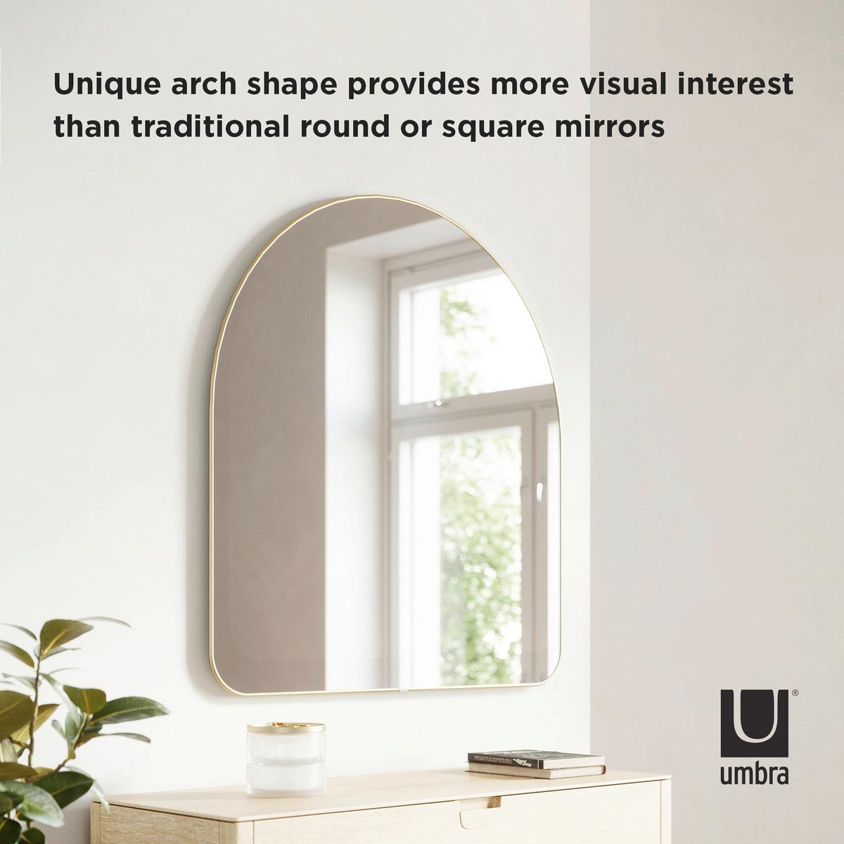 NÁSTENNÉ ZRKADLO CAIRE - zlatá, Basics, kov/sklo (87/92/3cm) - Umbra