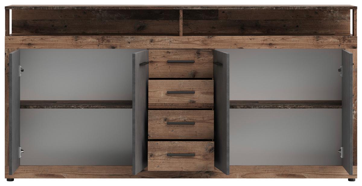 Sideboard Lupo - Alteiche/Anthrazit, Design, Holzwerkstoff (190/96/32cm) - MID.YOU