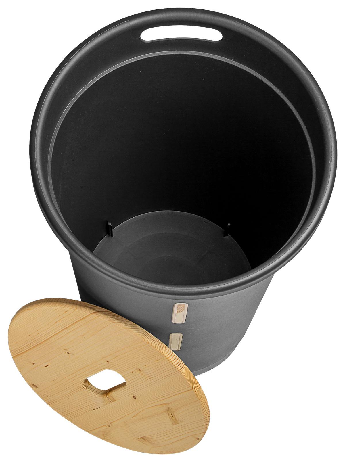 Aufbewahrungsbox für Pellets Anthrazit/Braun 38l - Anthrazit, Basics, Holz/Kunststoff (39,7/60,5/39,7cm)