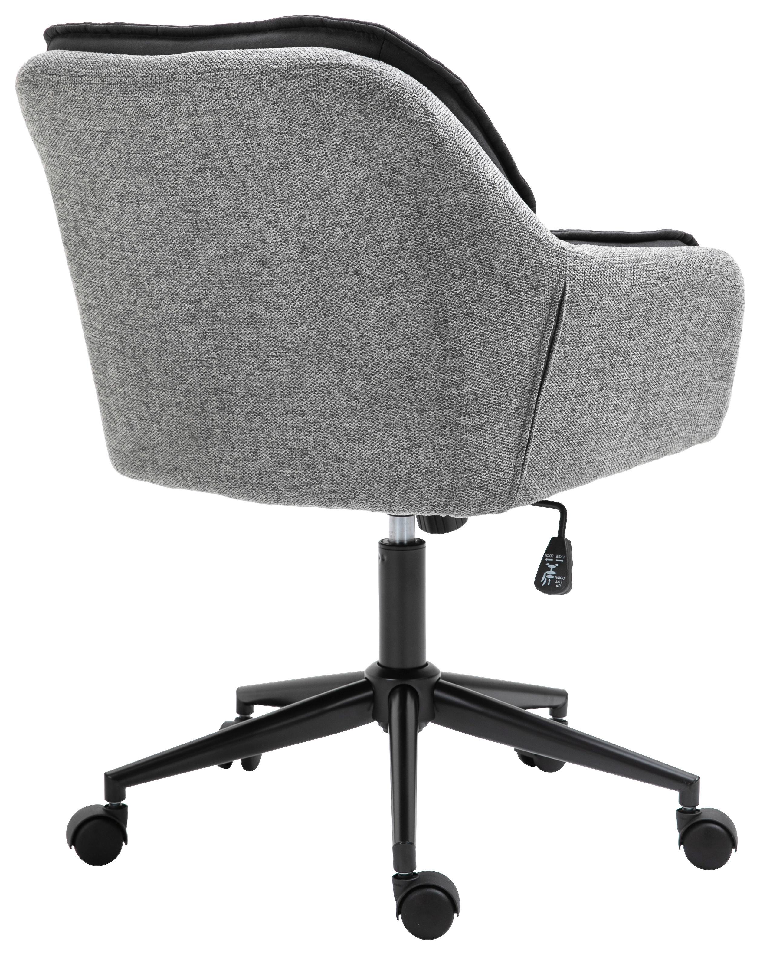 Drehstuhl Lukas - Schwarz/Grau, MODERN, Kunststoff/Textil (64/92/62cm) - Livetastic
