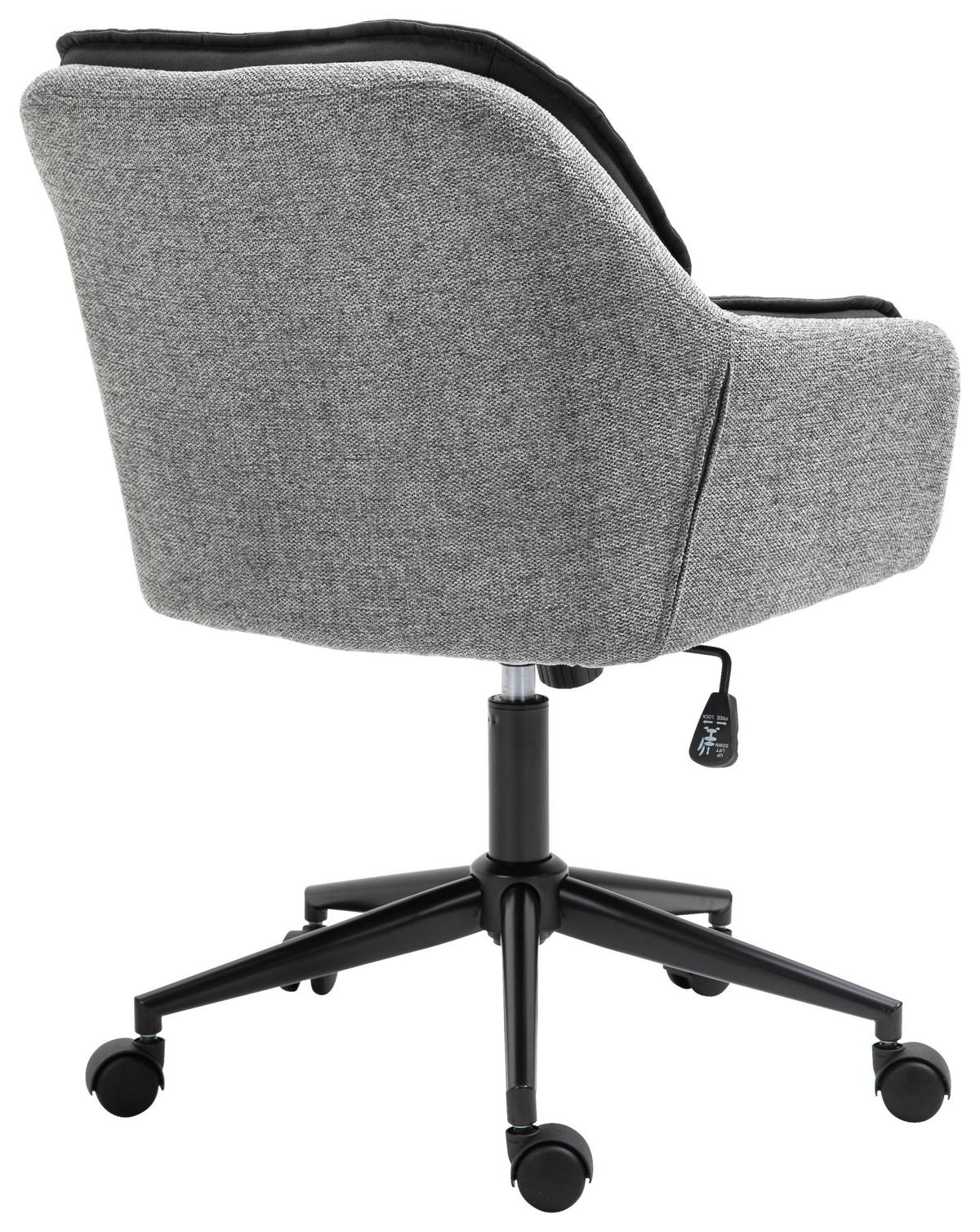 Drehstuhl Lukas - Schwarz/Grau, MODERN, Kunststoff/Textil (64/92/62cm) - Livetastic