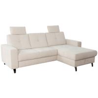 Ecksofa Varese mit Bettkasten Naturfarben 239x164 cm - Beige/Schwarz, KONVENTIONELL, Textil (239/164cm) - James Wood