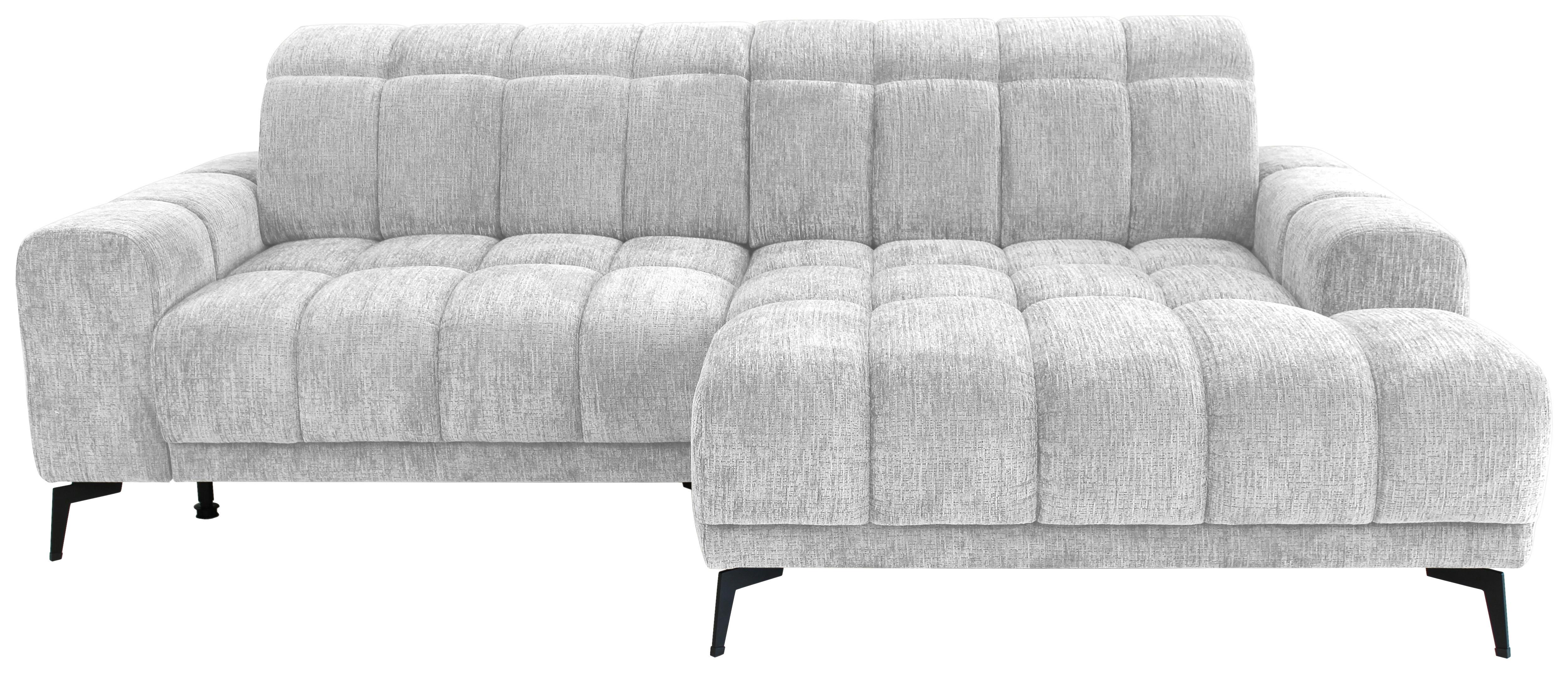 Rohová sedačka LAYA, pravá, stříbrná žinylka KANSAS - barvy stříbra/hořčicově žlutá, Moderní, textil (250/155cm) - Premium Living