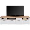TV-Lowboard Auris B: 190 cm Eiche Dekor / Weiß - Weiß, MODERN, Holzwerkstoff (190/49,5/49,6cm) - Luca Bessoni
