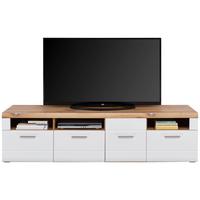 TV-Lowboard Auris B: 190 cm Eiche Dekor / Weiß - Weiß, MODERN, Holzwerkstoff (190/49,5/49,6cm) - Luca Bessoni