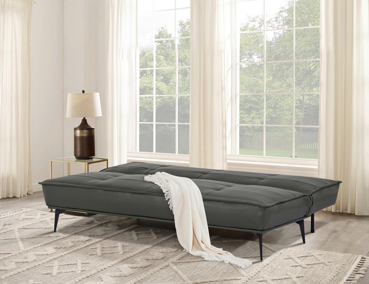 Schlafsofa Levio - Schwarz/Grau, MODERN, Holz/Textil (184/90/84cm) - P & B