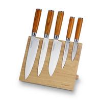 Messerset Damaszener 6-Tlg. Damaststahl Klinge - Silberfarben/Bernsteinfarben, Basics, Metall - Echtwerk