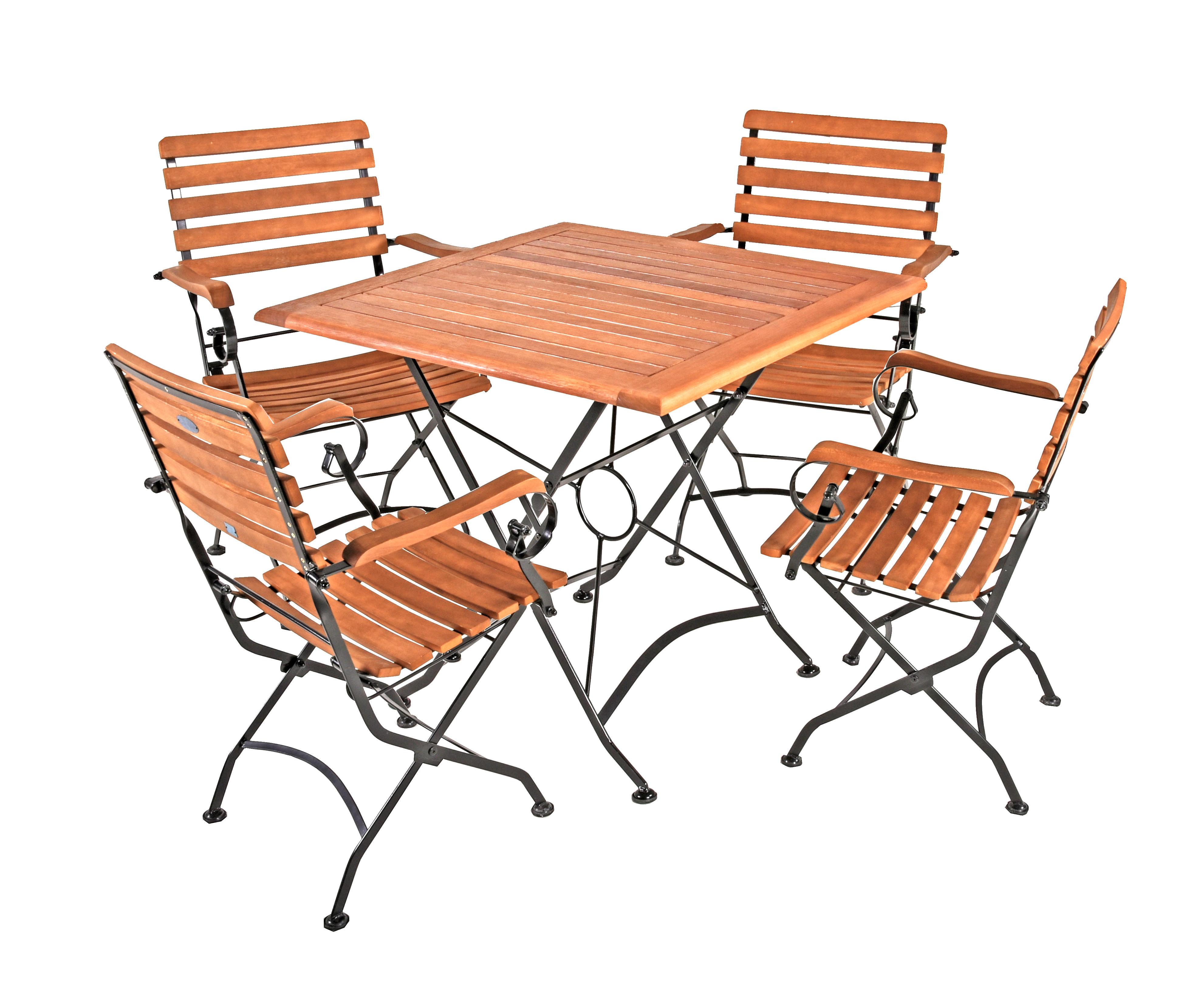 Gartenmöbel Set 5-Tlg. Wien Aus Echtholz, klappbar