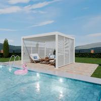 PergoLine Horizontale Lamellen wand, 93x235 cm, weiß - Weiß, Basics, Metall (6/235/93cm) - Gardenson