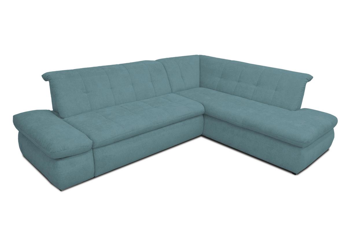 Ecksofa Moric Petrol Mikrofaser - Chromfarben/Petrol, KONVENTIONELL, Textil (273/216cm) - MID.YOU
