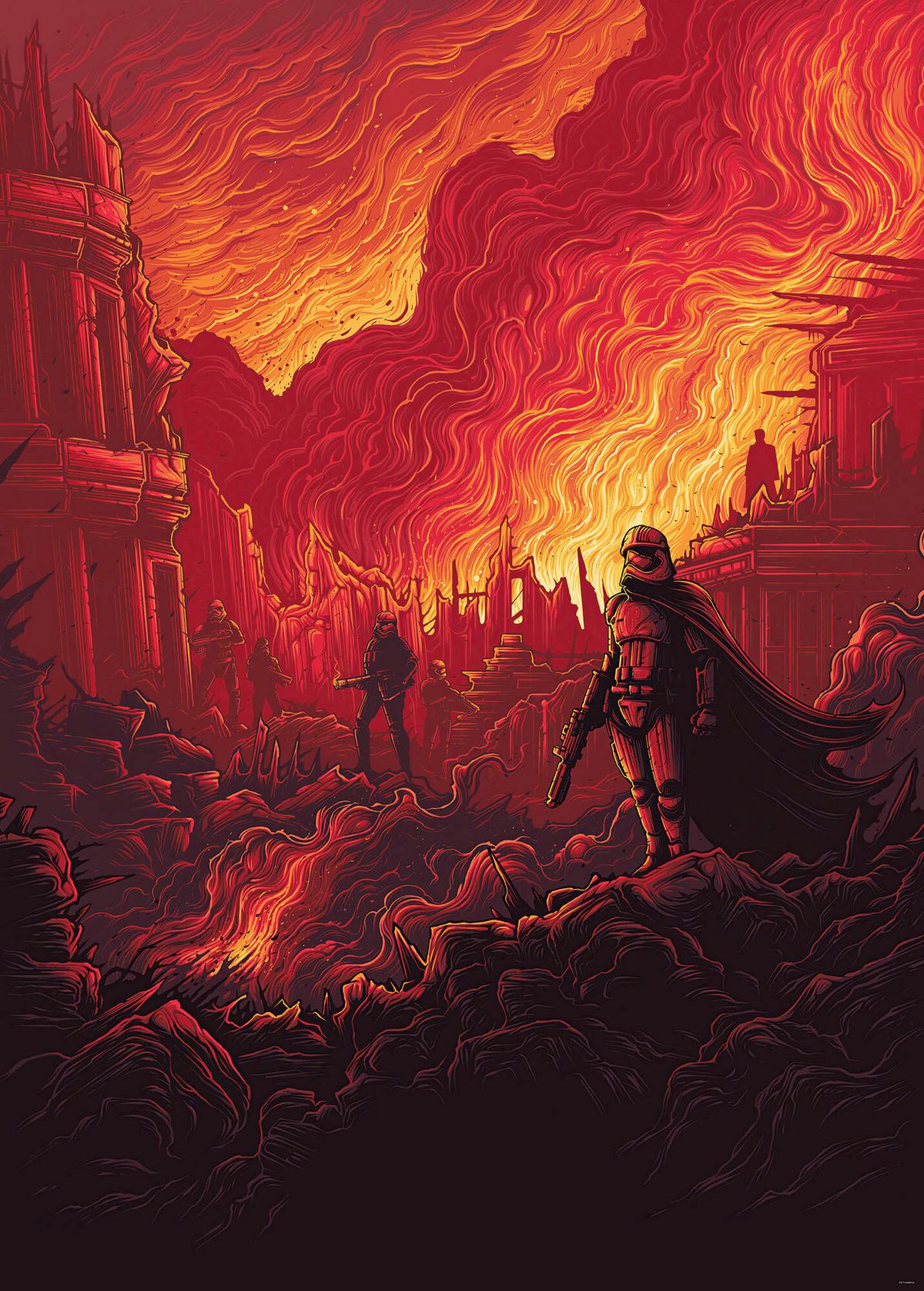 Fototapete Star Wars First Order Purge - Rot/Schwarz, Trend, Textil (200/280cm)