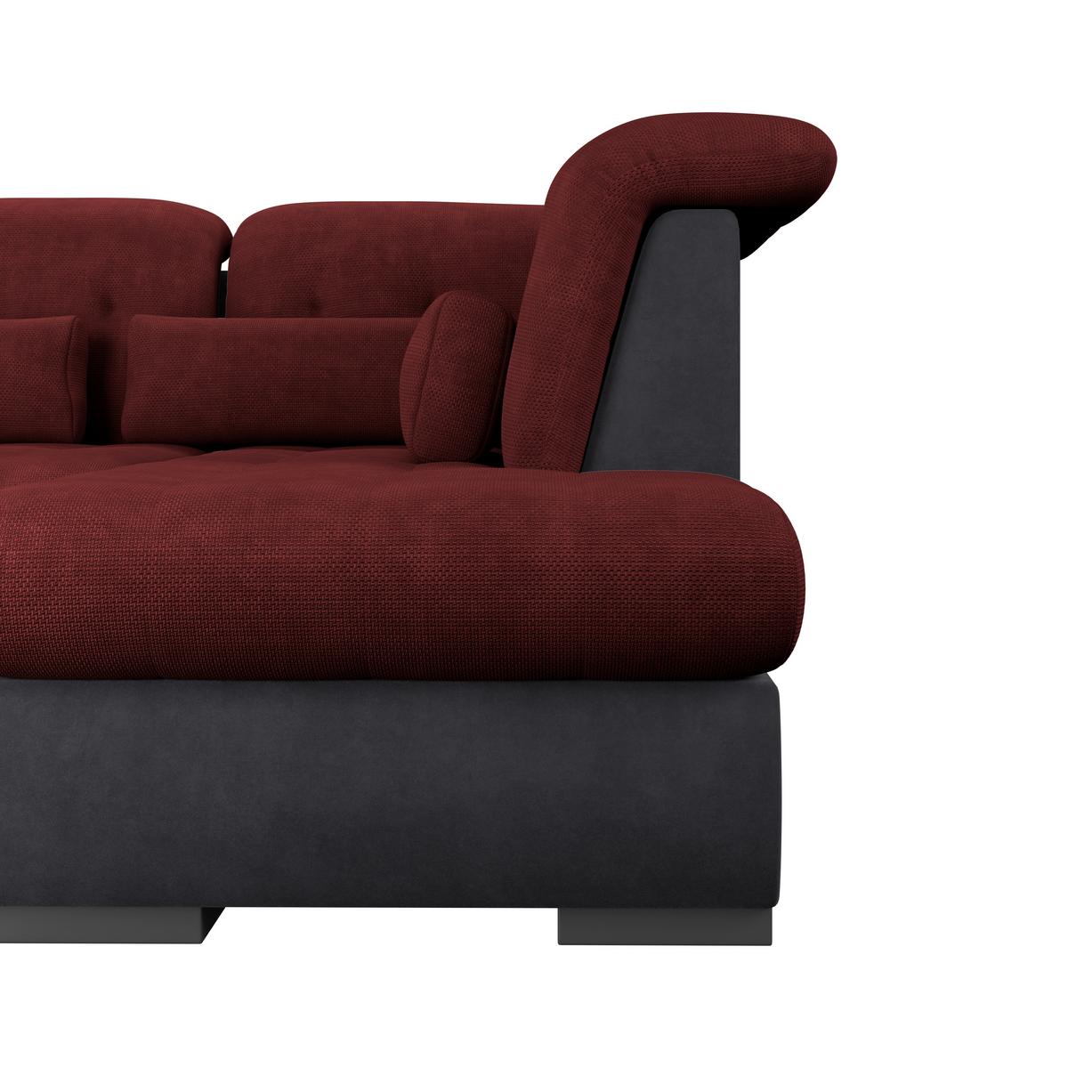 Wohnlandschaft Madera Rubinrot S: 358x212 cm - Anthrazit/Rot, KONVENTIONELL, Kunststoff/Textil (190/358/212cm)
