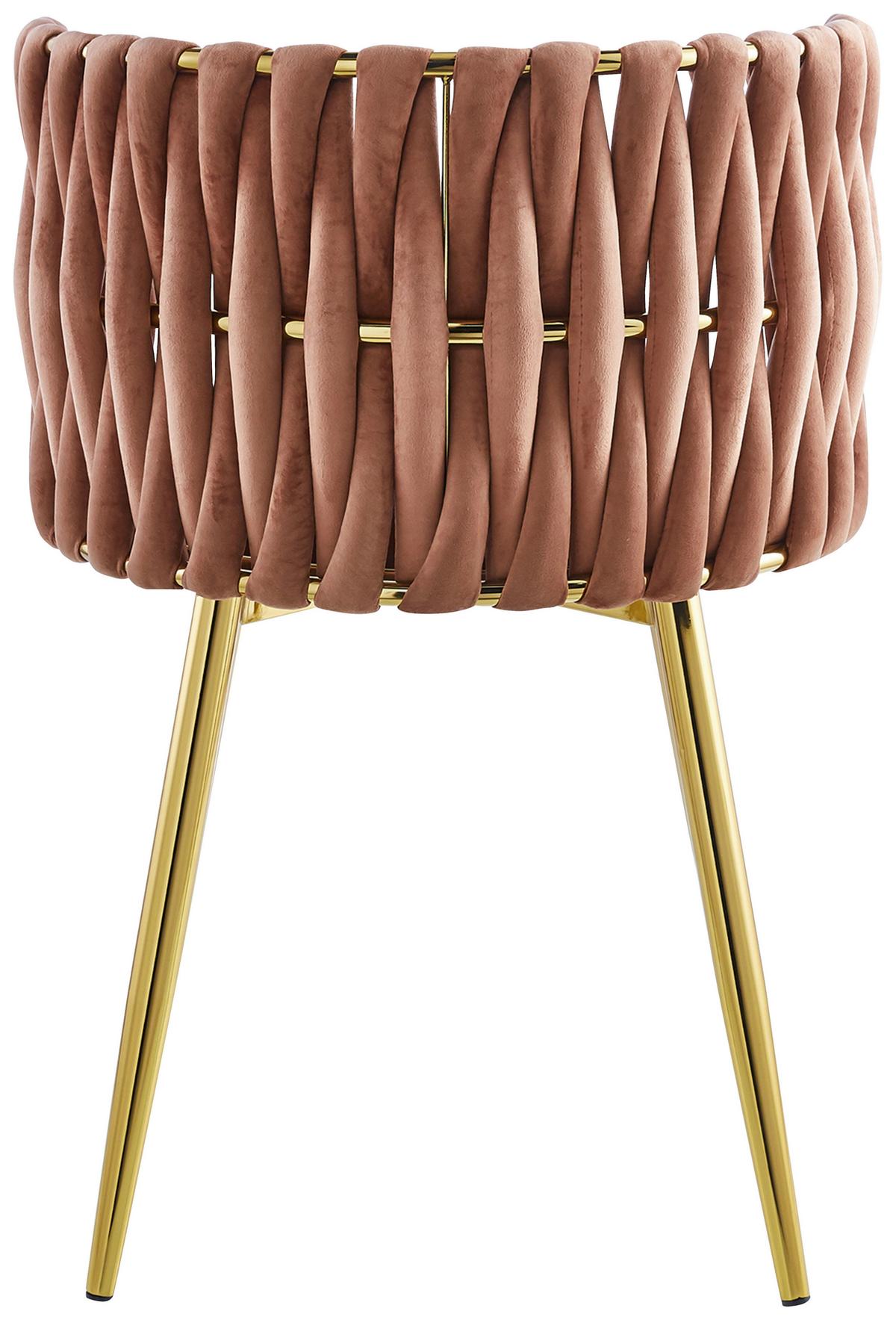 Sada stoličiek s podrúčkami staroružová - zlatá/staroružová, Modern, kov/textil (57/80/53cm) - MID.YOU