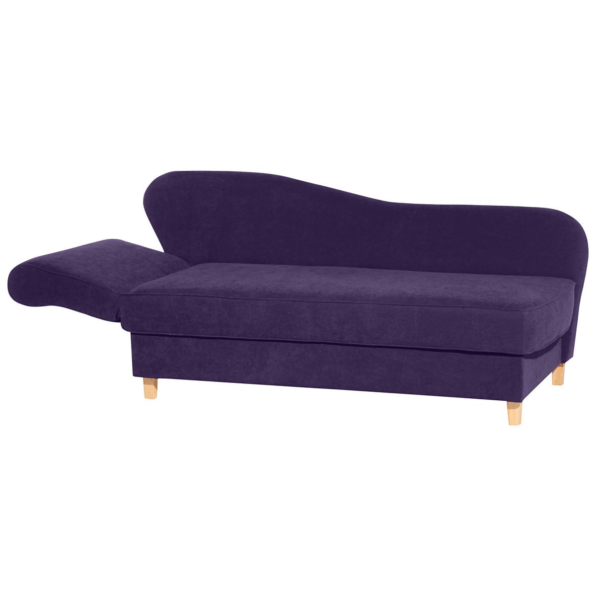 Recamiere Selma Violett Links mit Bettkasten+schlaffunktion - Violett/Buchefarben, Design, Textil (190/88/82cm) - Max Winzer