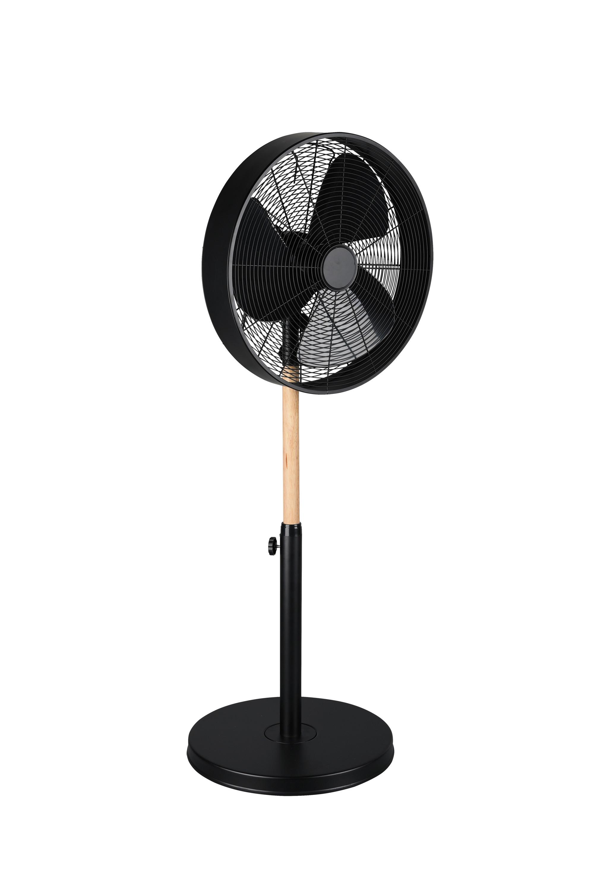 Standventilator Viking Braun Schwarz D: 45 Cm - Schwarz/Braun, KONVENTIONELL, Holz/Metall (45/120,50cm)