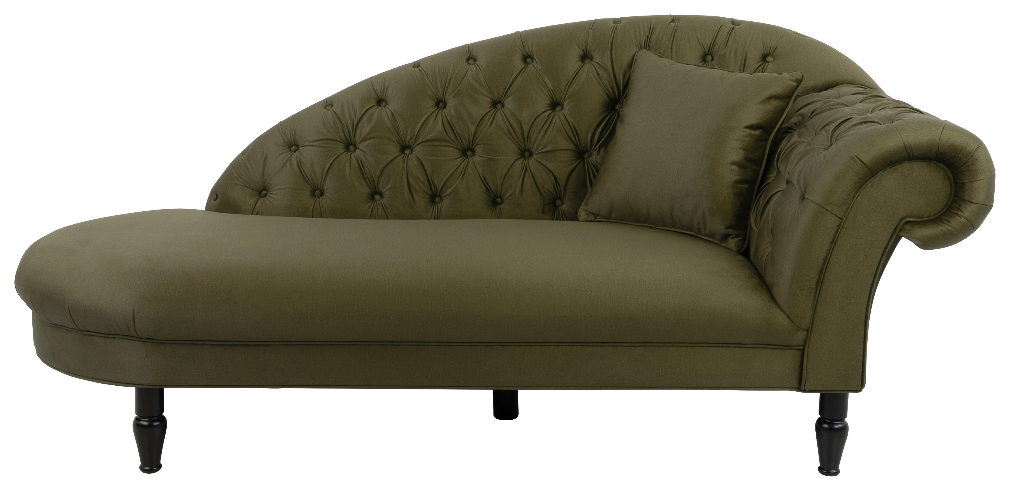 Récamiere Cupido, Olivgrün B: 103 Cm - Schwarz/Olivgrün, Design, Textil (103/91/216cm) - MID.YOU