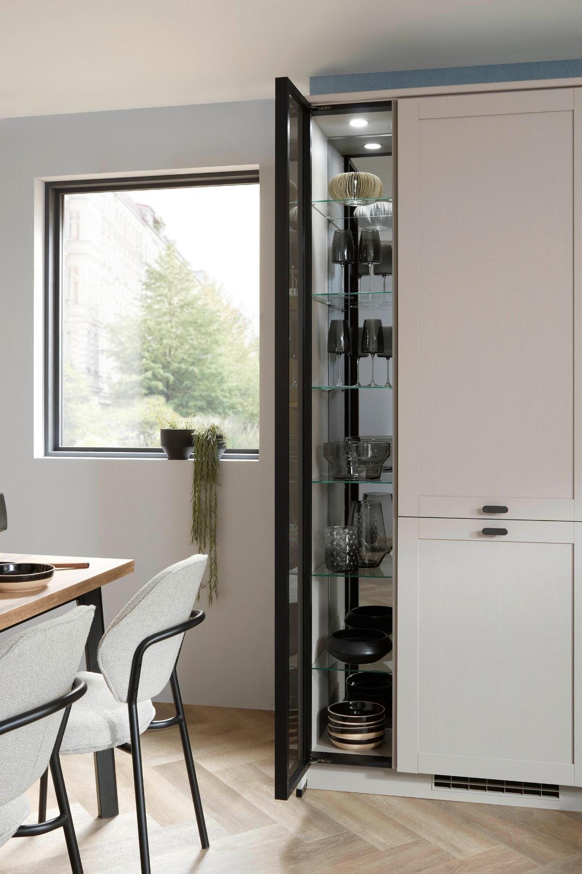 Eckküche Fermo/eastbourne - Hellbraun/Blau, MODERN, Holzwerkstoff (303,4/181,8cm) - Vertico