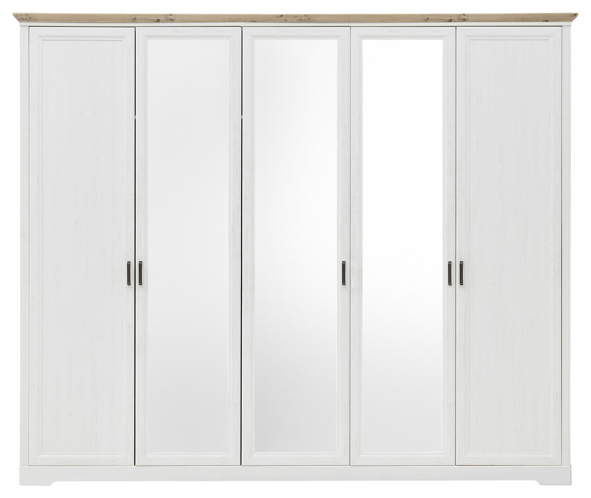 Drehtürschrank JASMIN II aus Dekor in Graphit/Eiche mit 3 Spiegel Front