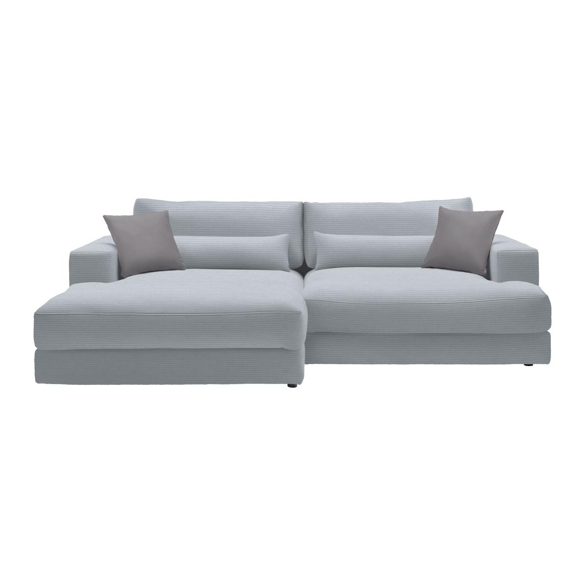 Rohová sedačka FABIONA, ľavá, sivý menčester / sivá - čierna/sivá, Modern, drevo/plast (194/268cm) - Premium Living