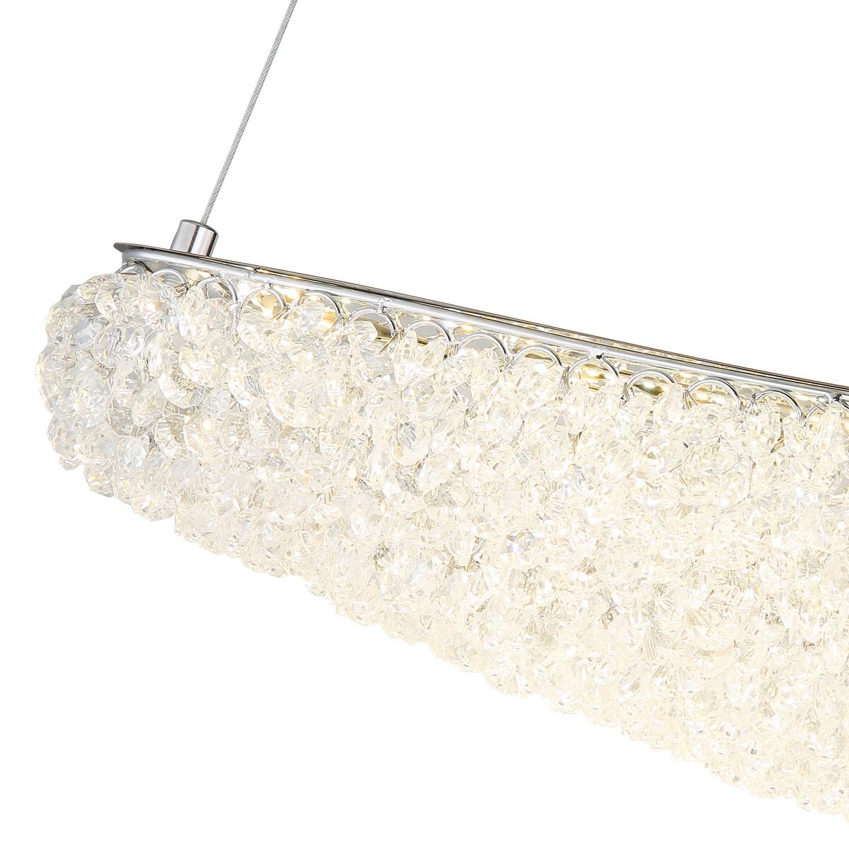 ZÁVĚSNÉ LED SVÍTIDLO KRISTALLA - čiré/barvy chromu, Design, kov/sklo (105/19/120cm) - Globo