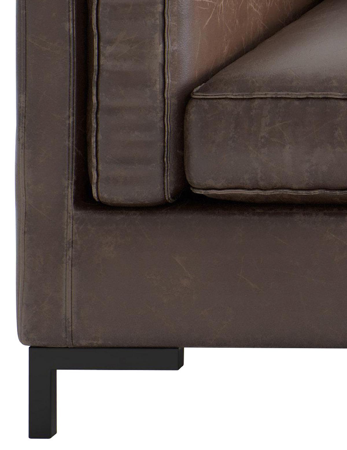 Ecksofa Packo Kastanienbraun S: 265x160 Cm - Kastanienfarben/Schwarz, Design, Textil (265/160cm) - Livetastic