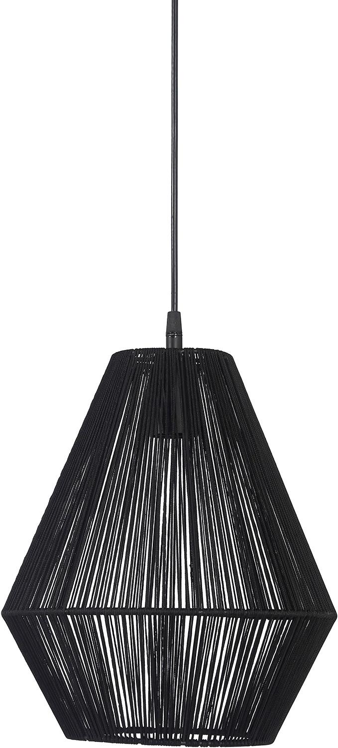 HÄNGELEUCHTE 3742803 RIO - Schwarz, KONVENTIONELL, Naturmaterialien (28/37/28cm) - PR Home