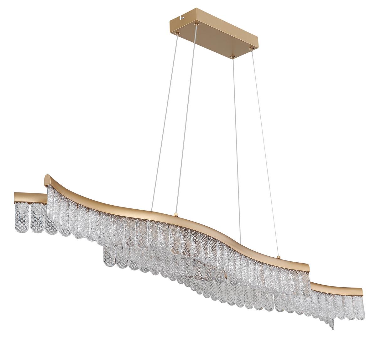 LED-Hängeleuchte 67348hg Juliet - Klar/Goldfarben, Design, Kunststoff/Metall (108/18/135cm) - Globo