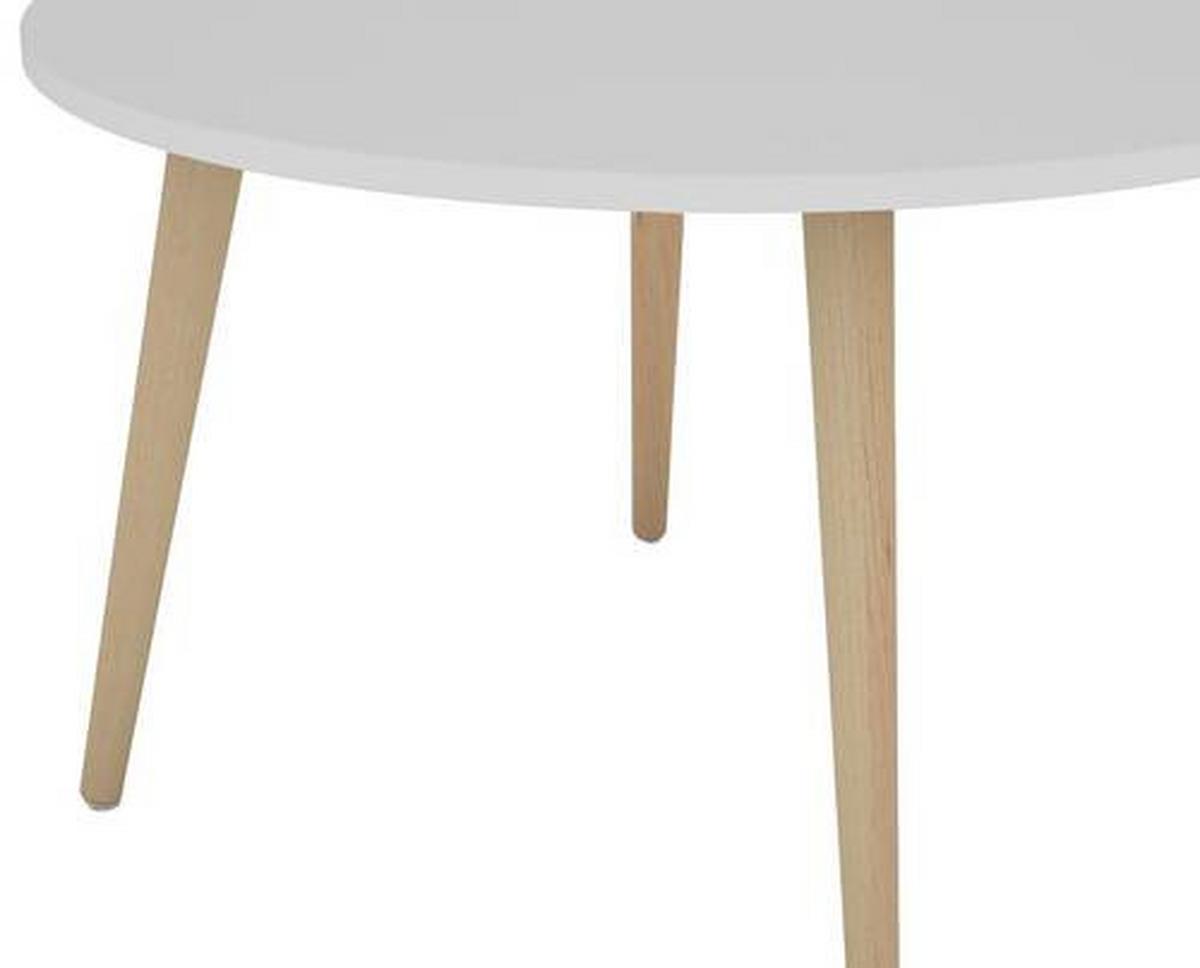 Couchtisch Rund Lasse Weiß/Eiche Artisan Dekor - Buchefarben/Weiß, KONVENTIONELL, Holz/Holzwerkstoff (80/80/46cm) - MID.YOU