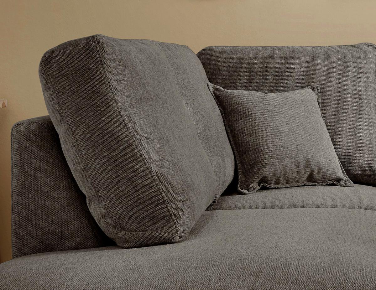 Ecksofa mit Schlaffunktion Valentina mit Kissen Braun - Braun/Naturfarben, KONVENTIONELL, Textil (200/230cm) - P & B