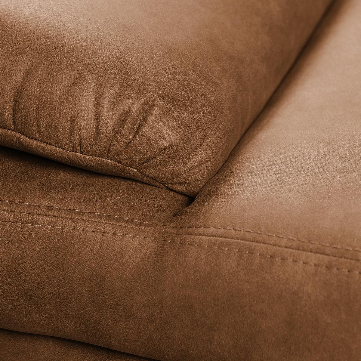 3-Sitzer-Sofa Jovanna, Cognac B: 218 cm - Cognac/Schwarz, Design, Textil (218/78/88cm) - MID.YOU