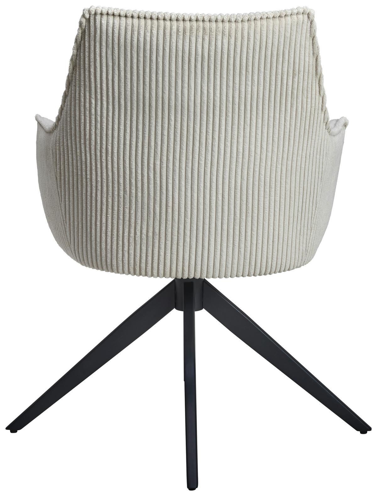 Armlehnstuhl Yuki - Beige/Schwarz, LIFESTYLE, Textil/Metall (61/87/65cm) - MID.YOU