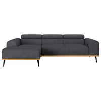 Ecksofa Schwarz Mit Sitzvorzug S: 157x244 Cm - Schwarz, KONVENTIONELL, Textil (157/244cm) - Cotta
