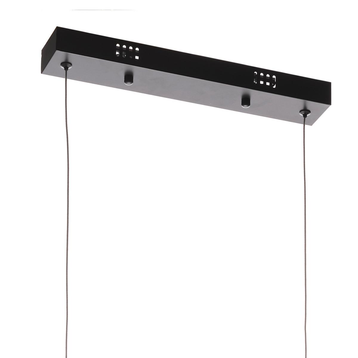 LED-Hängeleuchte Onda Graphitfarben Klar L: 100 cm - Klar/Graphitfarben, Design, Glas/Metall (100/3/110cm)