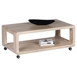 Couchtisch Holz mit Rollen + Ablagefach Fever, Eiche Dekor - Eichefarben, Basics, Holzwerkstoff (105/41/58cm)