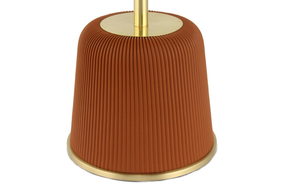 Beistelltisch Jokai 325 Cognac - Cognac/Goldfarben, Design, Holzwerkstoff/Textil (40/55cm) - Kayoom