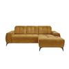 Ecksofa mit USB Anschluss Sano, Goldfarben,s: 258x180 cm - Goldfarben/Schwarz, MODERN, Textil (258/180cm) - Livetastic