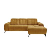 Ecksofa mit USB Anschluss Sano, Goldfarben,s: 258x180 cm - Goldfarben/Schwarz, MODERN, Textil (258/180cm) - Livetastic