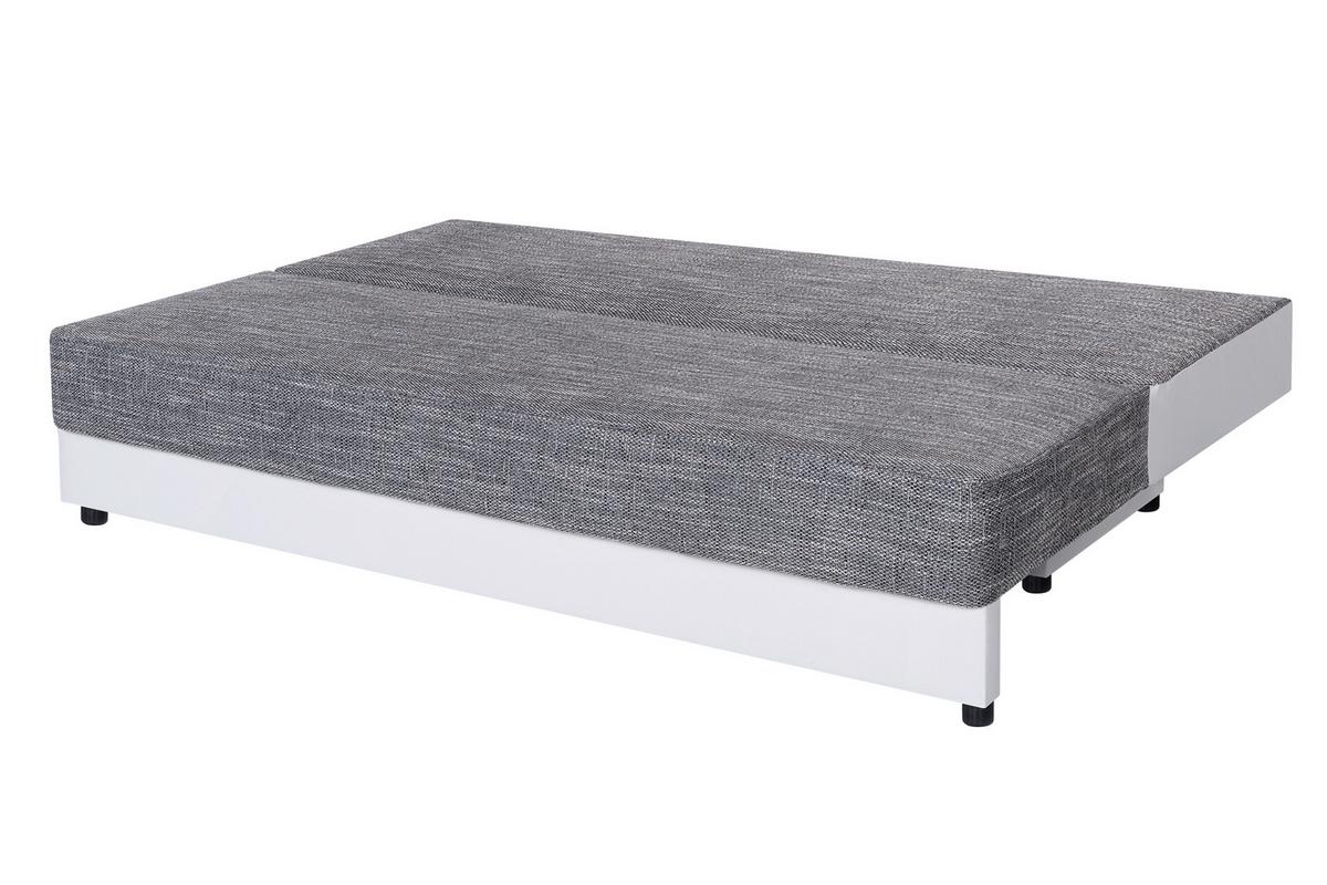 Schlafsofa mit Bettkasten Lucy Weiß/Grau - Schwarz/Weiß, Design, Holzwerkstoff/Textil (200/90/103cm) - P & B