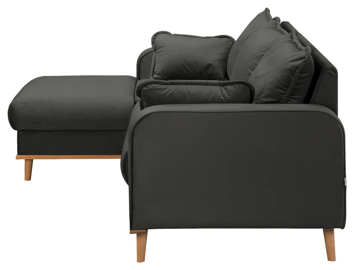 Ecksofa Beata Dunkelgrau S: 150x230 cm - Wengefarben/Dunkelgrau, Design, Textil (150/230cm) - Livetastic
