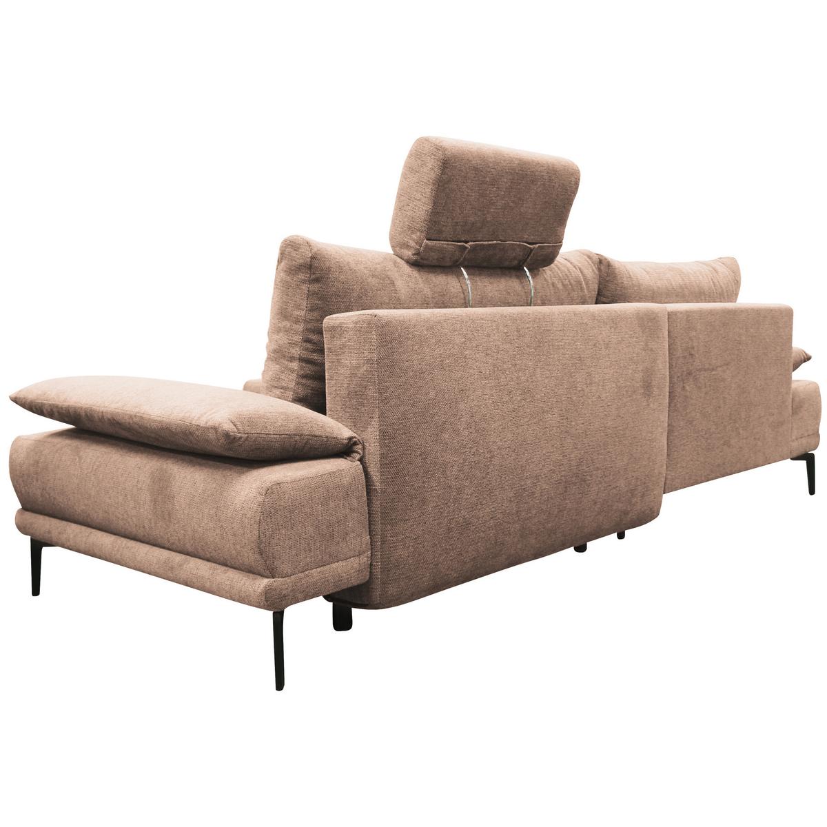 Ecksofa Mit Bettkasten Lagacy 192x260 Cm Webstoff Beige - Beige/Schwarz, Design, Textil (192/260cm) - MID.YOU